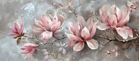 Schilderij van bloeiende Magnolia