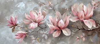Peinture d'un Magnolia en fleurs