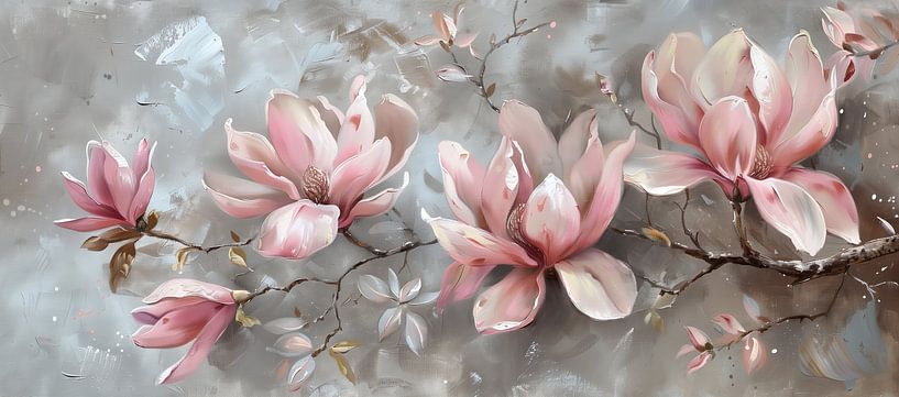 Gemälde einer blühenden Magnolie von Thea