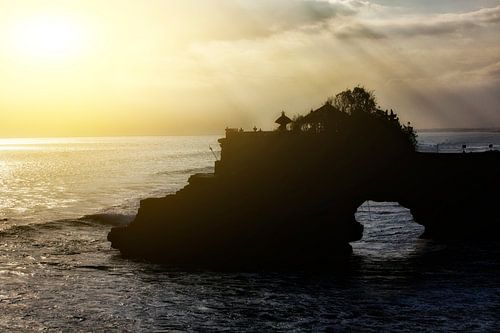 sunset at the Tanah Lot temple on Bali by Giovanni de Deugd