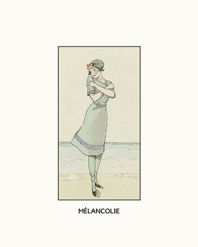 Mélancolie | Art Deco Romantik, historischer Druck von NOONY