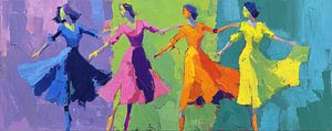 Women's Dance | Fröhliche Frauen in leuchtenden Kleidern