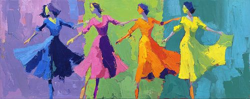 Women's Dance | Fröhliche Frauen in leuchtenden Kleidern