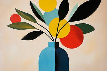 Vase avec composition végétale colorée sur Poster Art Shop