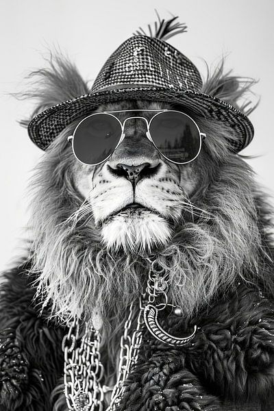 Stylish lion in clothing by Poster Art Shop