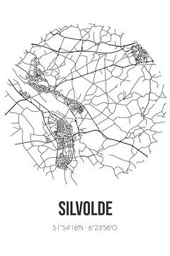 Silvolde (Gelderland) | Landkaart | Zwart-wit van MijnStadsPoster