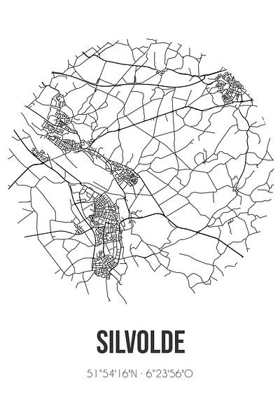 Silvolde (Gelderland) | Landkaart | Zwart-wit van Stad & Wand
