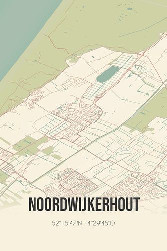 Vintage landkaart van Noordwijkerhout (Zuid-Holland)