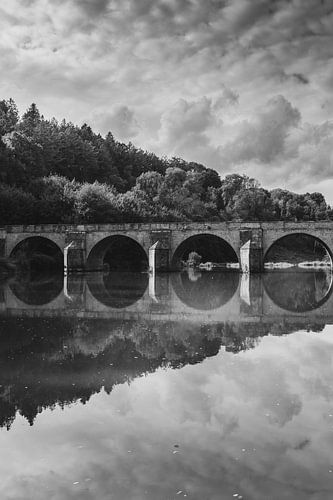 Sankt-Nikolaus-Brücke, schwarz-weiß, Belgien