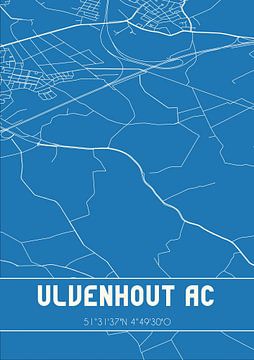 Blauwdruk | Landkaart | Ulvenhout AC (Noord-Brabant) van Rezona