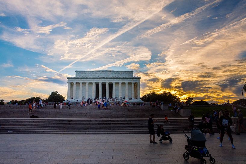 National Mall met Zonsondergang van Dennis Langendoen