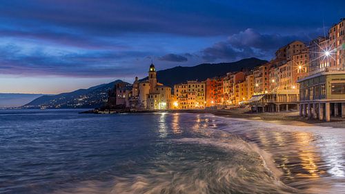 Camogli in the blue hour by Teun Ruijters
