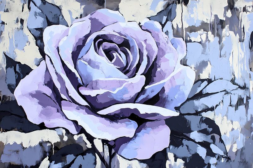 Abstracte paarse roos kunstwerk van Art & Soul Creations