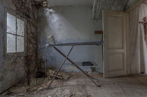 Ironing room in an old abandoned mill