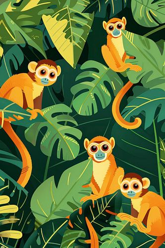 Monkeys in the jungle