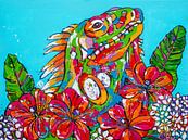 Iguanas among flowers by Happy Paintings thumbnail