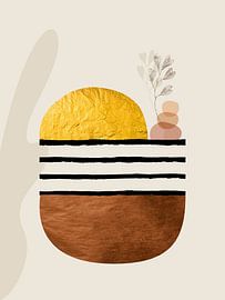 Organic Abstract Gold Art in Earth Tones Minimalist