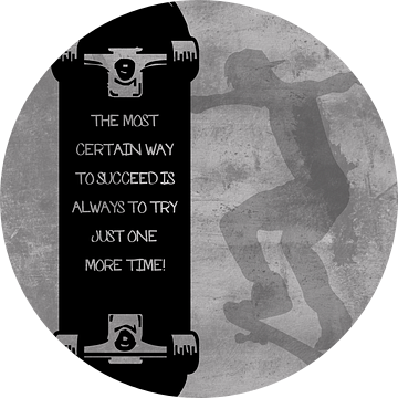 Skateboard Wallart "...probeer het nog één keer" Cadeau-idee van Millennial Prints