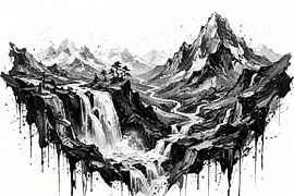 Majesté monochrome, La crête en cascade" or "Summit Solitude" sur Éloi Beaumont