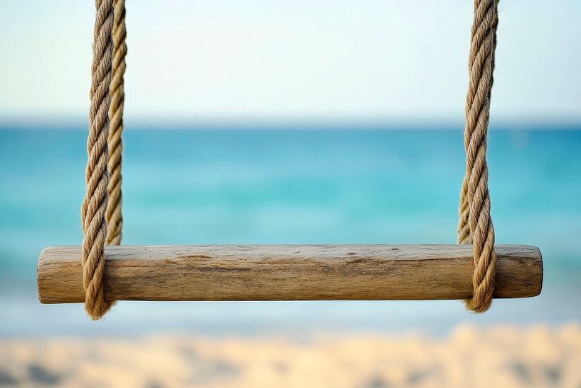 Swing on the beach by Poster Art Shop