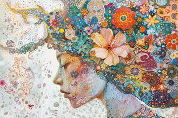Vrouw Bloemen | Bloem Haar van ARTEO Schilderijen