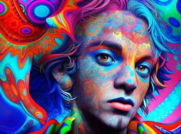 Homme en couleurs sur DeVerviersBelgium