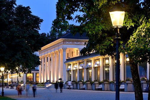 Baden-Baden, Kurhaus in festive evening lighting