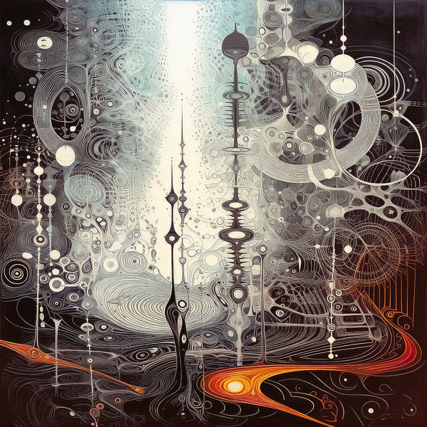 Dynamisch abstract schilderij van Virgil Quinn - Decorative Arts