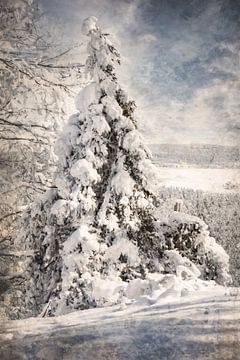 Snow photo with abstract background 1