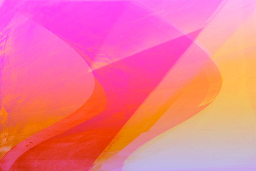 Modern abstract in bright pink, yellow and orange, neon colours by Studio Allee