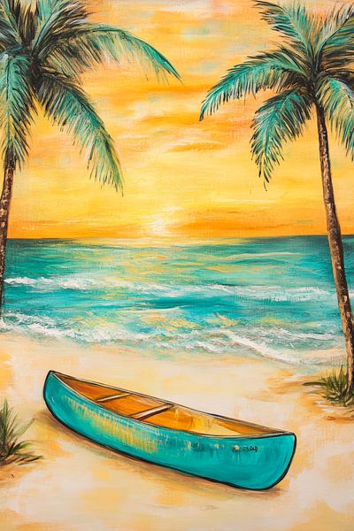 Tropical sunset on the beach by Poster Art Shop