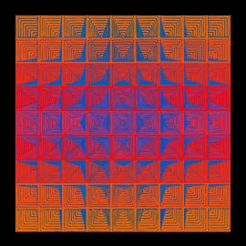 Verner Panton inspired sun color abstraction by Mad Dog Art