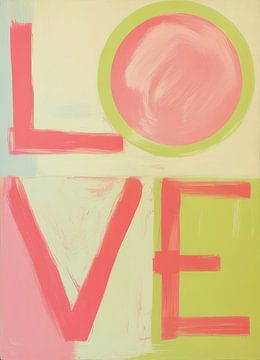 Abstract LOVE design: red, pink & beige by Niklas Maximilian