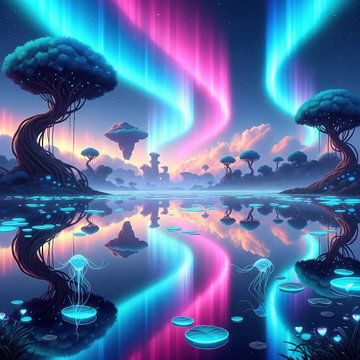 Aurora Himmel über Dream Lakes
