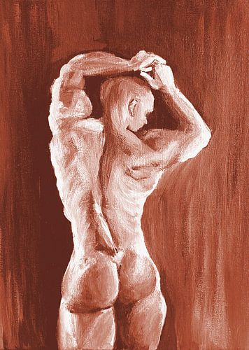 Fitness man flex terra rood bruin