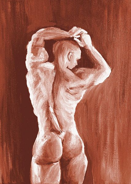 Fitness homme flex terra rouge brun par Krista Kitsz Art