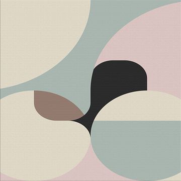 Retro architecture. Abstract graphic geometric art in pastel colors III by Dina Dankers