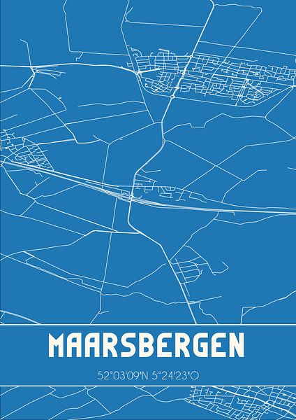 Blauwdruk | Landkaart | Maarsbergen (Utrecht) van Stad & Wand