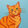 Orangefarbenes Katzenporträt von Evelin