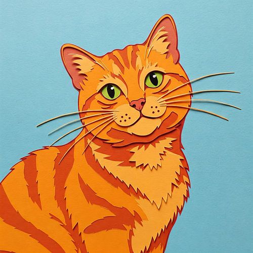 Oranje kattenportret