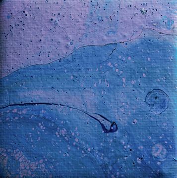 Acryl Pouring met zeediertje (abstract)