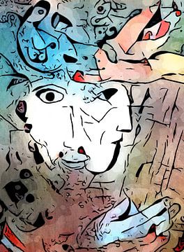 Miro trifft Chagall (David und Bathseba) von zam art