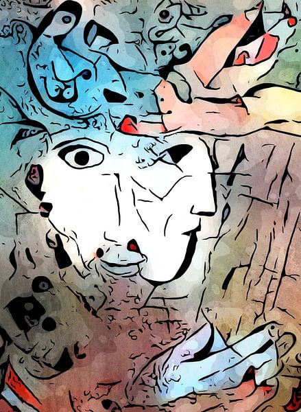 Miro ontmoet Chagall (David en Bathsheba) van zam art