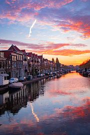 Oude Singel, Leiden bei Sonnenaufgang von Franck Doho