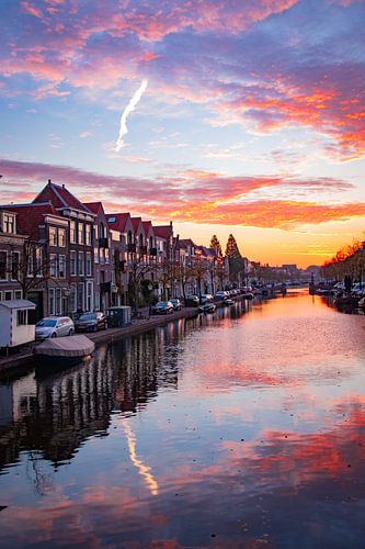 Oude Singel, Leiden bij zonsopkomst