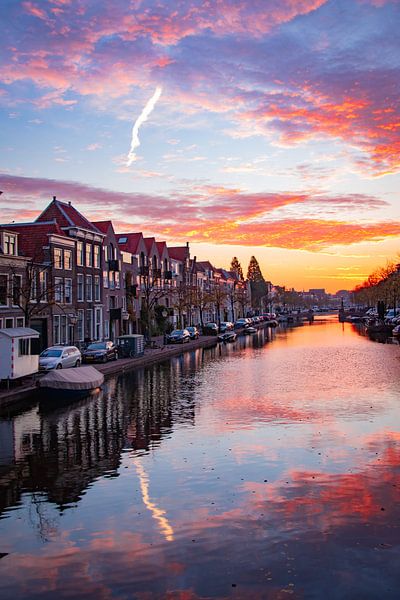 Oude Singel, Leiden bij zonsopkomst van Franck Doho