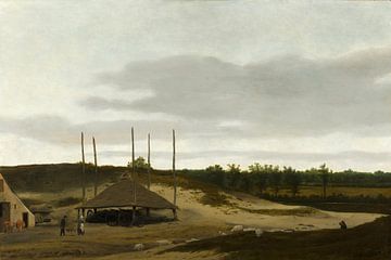 Duinlandschap met hooiberg, Pieter Post