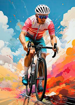 Illustration d'un cycliste #sport sur JBJart Justyna Jaszke