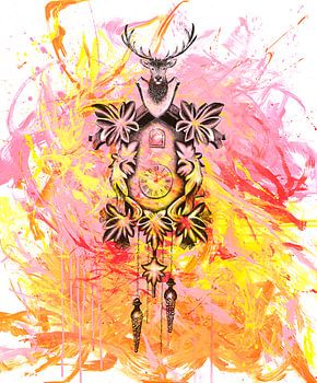 Black Forest cuckoo clock pencil - drawing