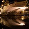 Belgie Gent gracht licht spoor onder brug - nachtfotografie van Dorus Marchal